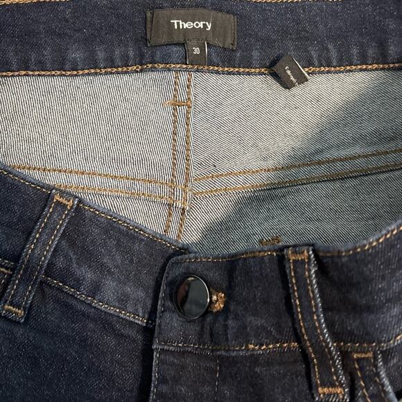 Theory Treeca Cropped Jeans Woman's size 30 indigo blue denim tapered leg - Picture 9 of 15